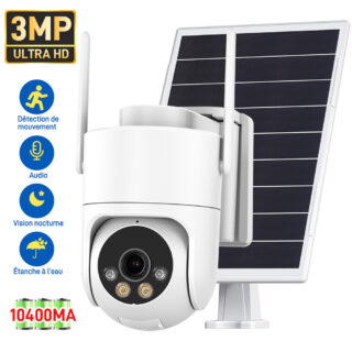 Camera intelligente 3MP à batterie 10400mAh