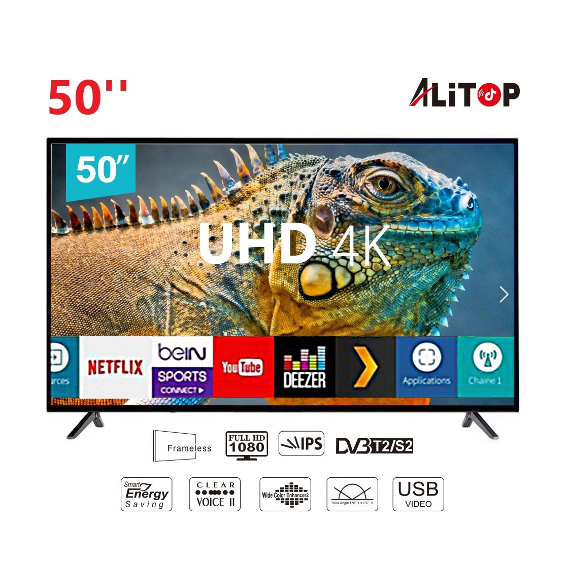 TV LED 50 pouces ALITOP – USB - HDMI